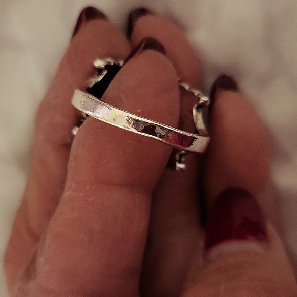 New cubic zirconia pink stone size 10 silver antique look ring - Picture 5 of 8